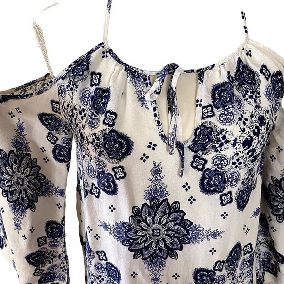 🍁 3/$25 🍁 Forever 21 Floral Off Shoulder Bell Sleeve Summer Dress | Small - Picture 7 of 12